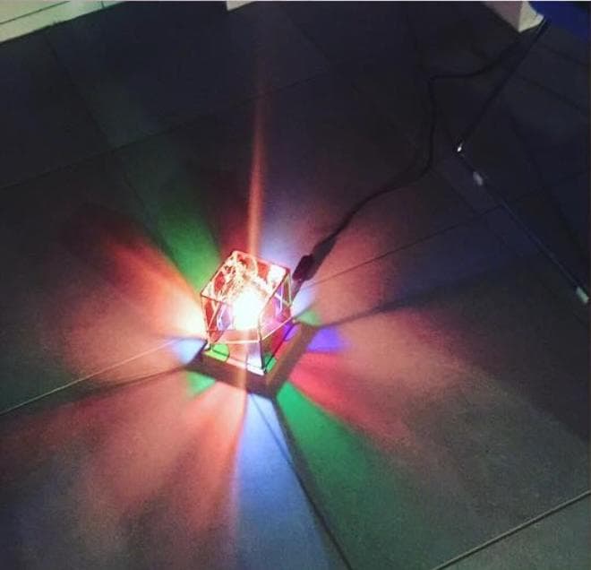 Stained Glass Cube Night Light