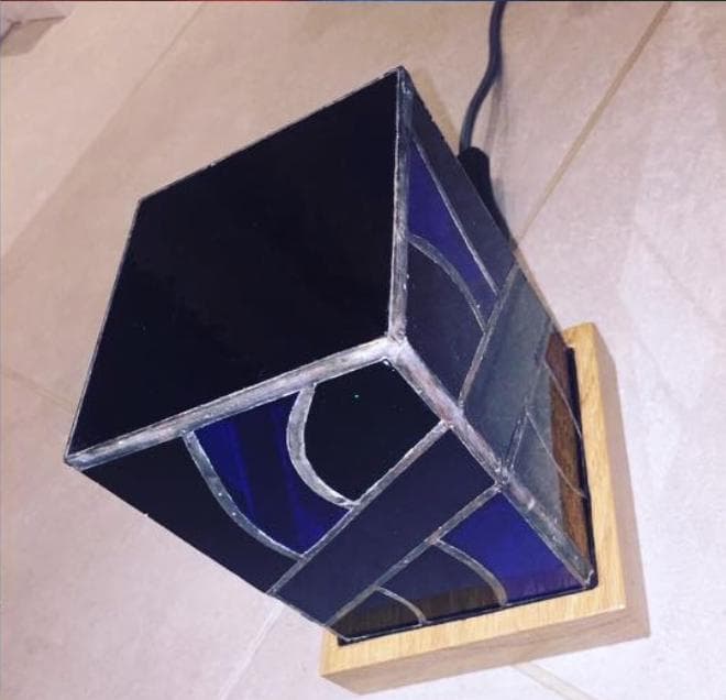 Stained Glass Cube Night Light